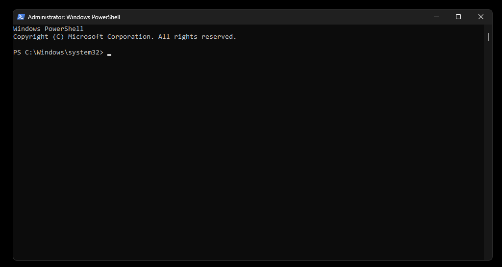 PowerShell geopend als administrator